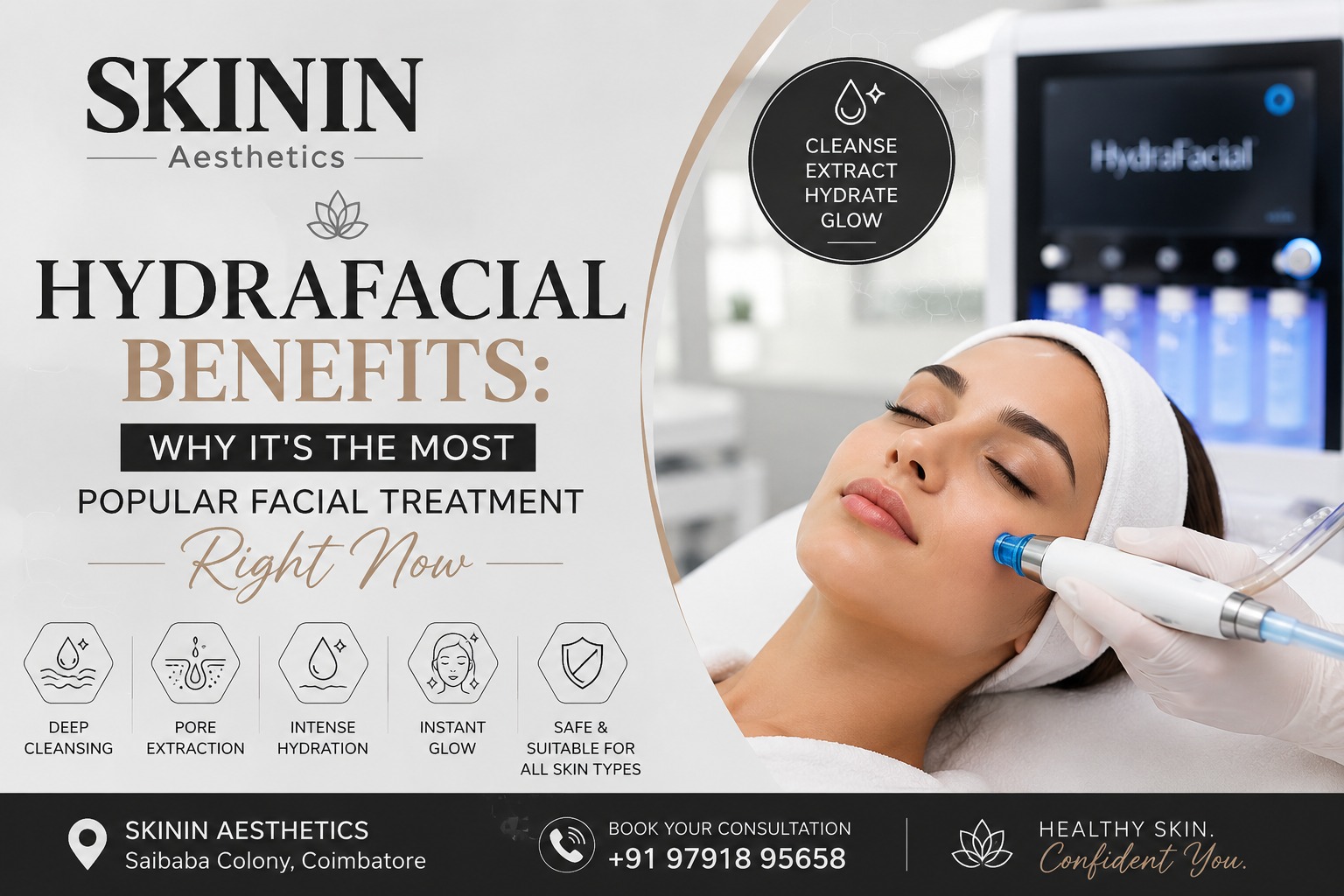 HydraFacial Benefits in Coimbatore at Skinin Aesthetics